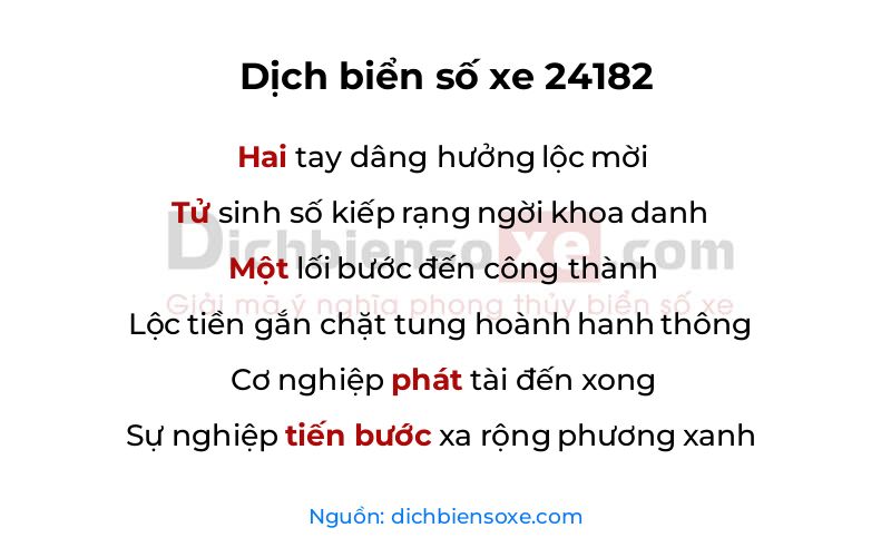 Dịch thơ biển số 24182