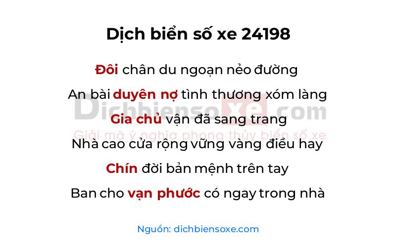Dịch thơ biển số 24198