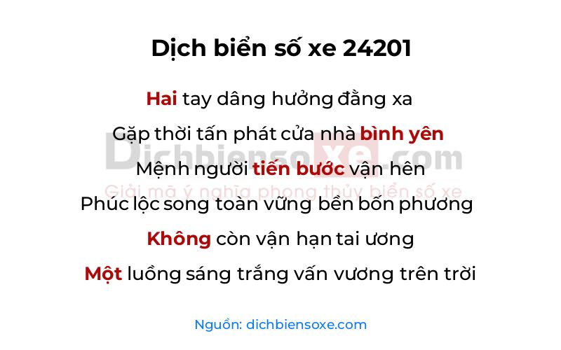 Dịch thơ biển số 24201