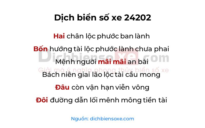 Dịch thơ biển số 24202