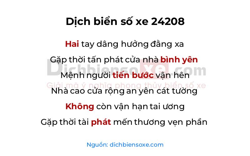 Dịch thơ biển số 24208