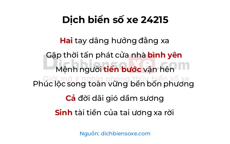 Dịch thơ biển số 24215