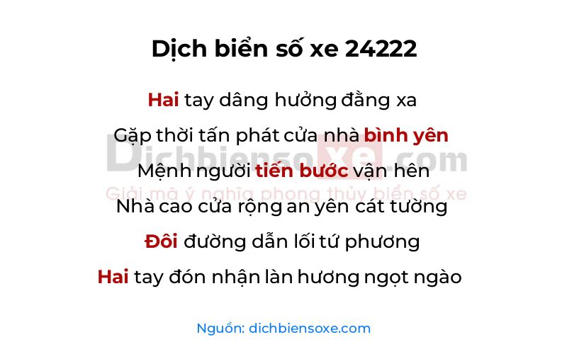 Dịch thơ biển số 24222