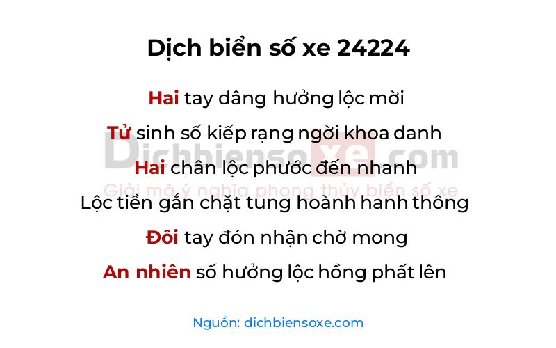 Dịch thơ biển số 24224