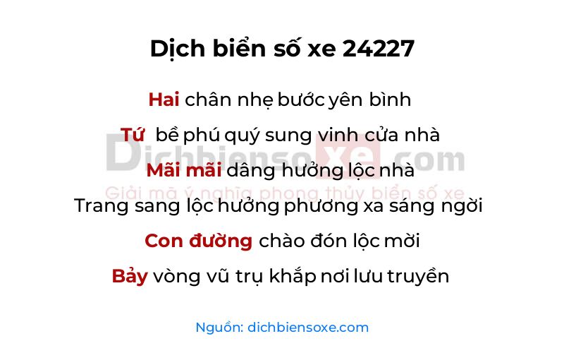 Dịch thơ biển số 24227