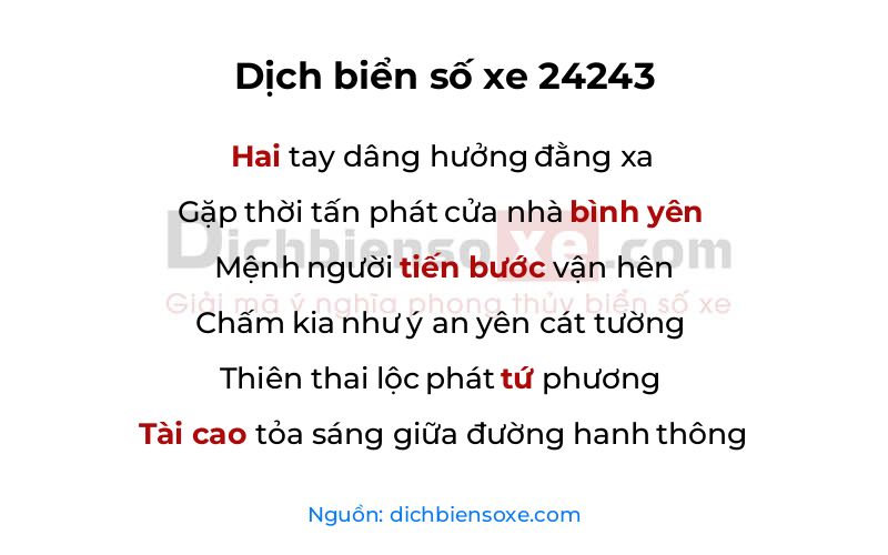 Dịch thơ biển số 24243