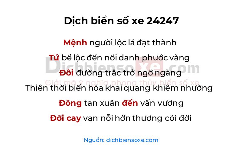 Dịch thơ biển số 24247