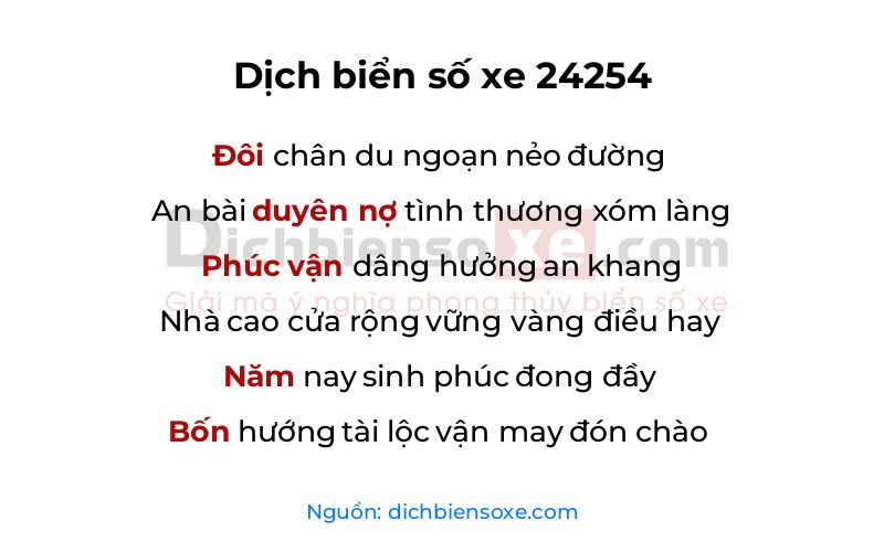 Dịch thơ biển số 24254