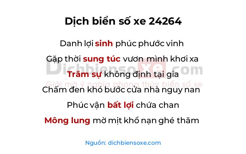Dịch thơ biển số 24264