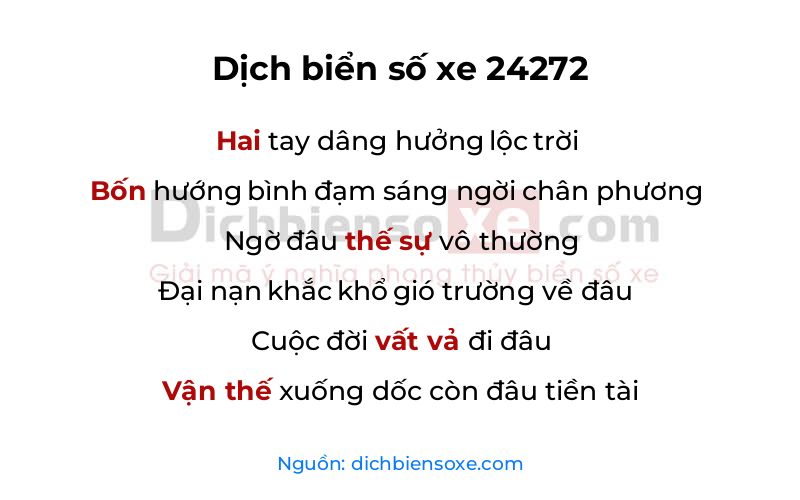 Dịch thơ biển số 24272