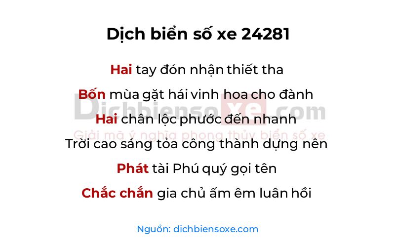 Dịch thơ biển số 24281