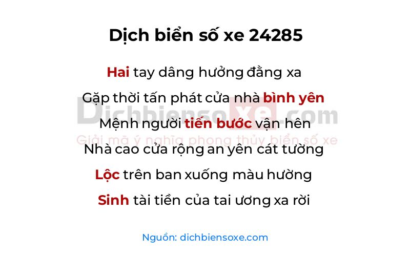 Dịch thơ biển số 24285