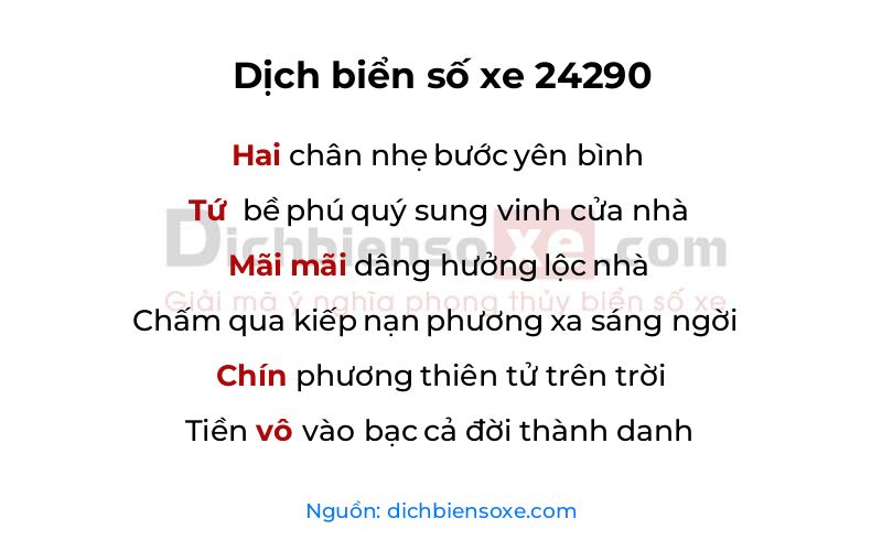 Dịch thơ biển số 24290