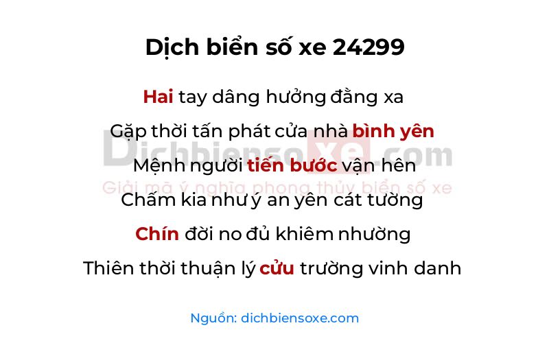 Dịch thơ biển số 24299