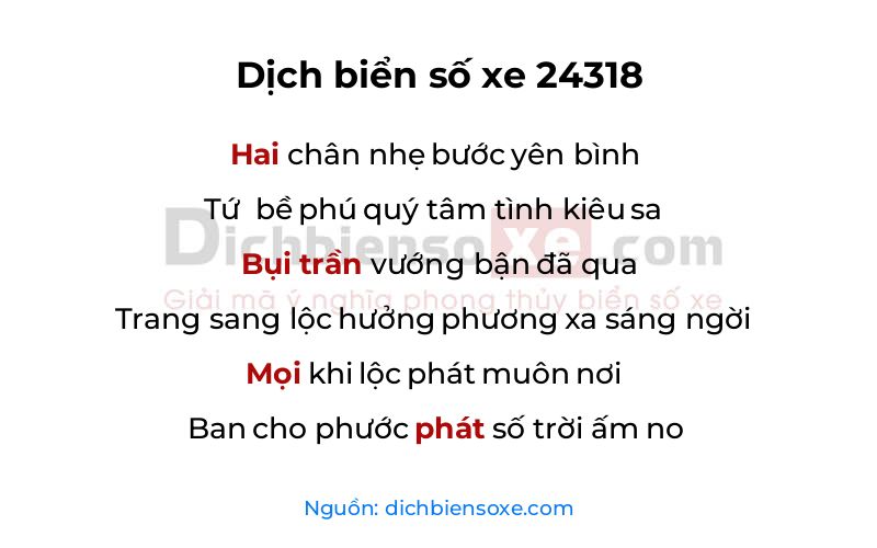 Dịch thơ biển số 24318