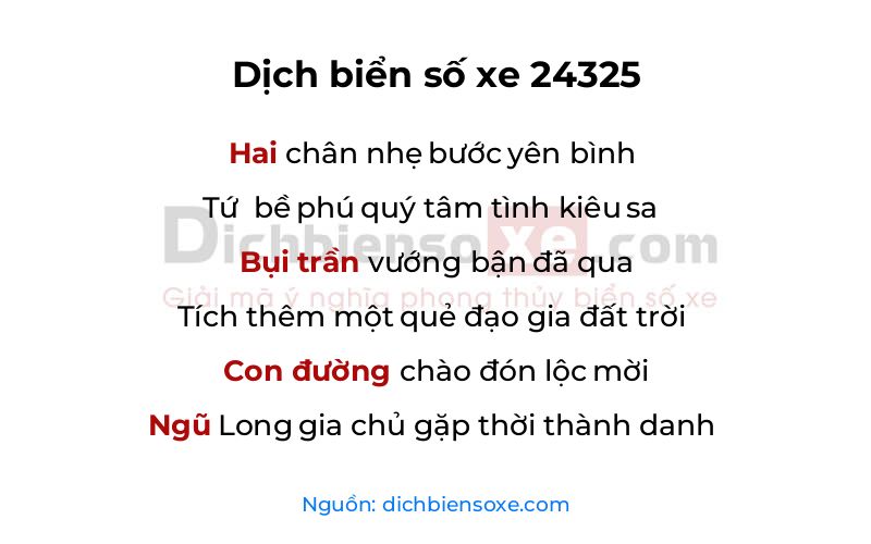 Dịch thơ biển số 24325