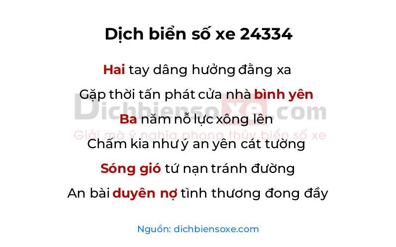 Dịch thơ biển số 24334
