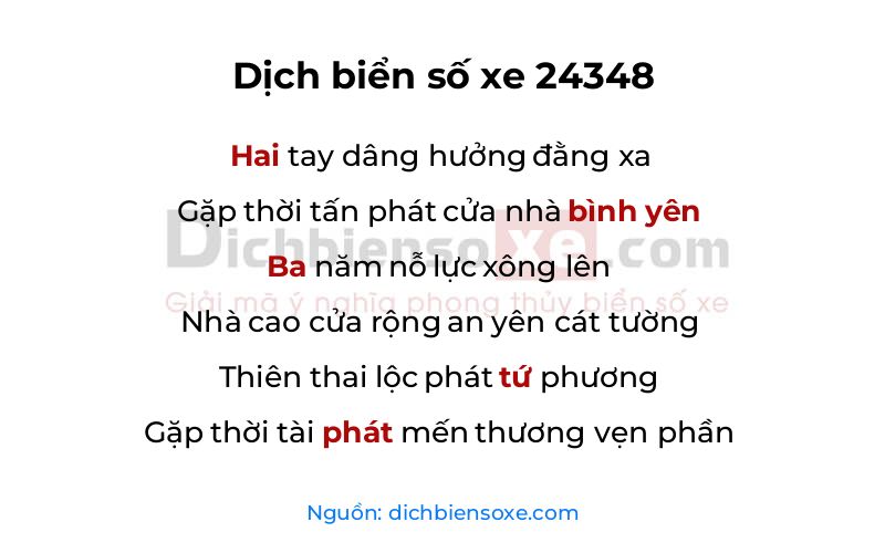 Dịch thơ biển số 24348