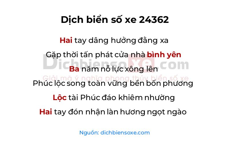 Dịch thơ biển số 24362