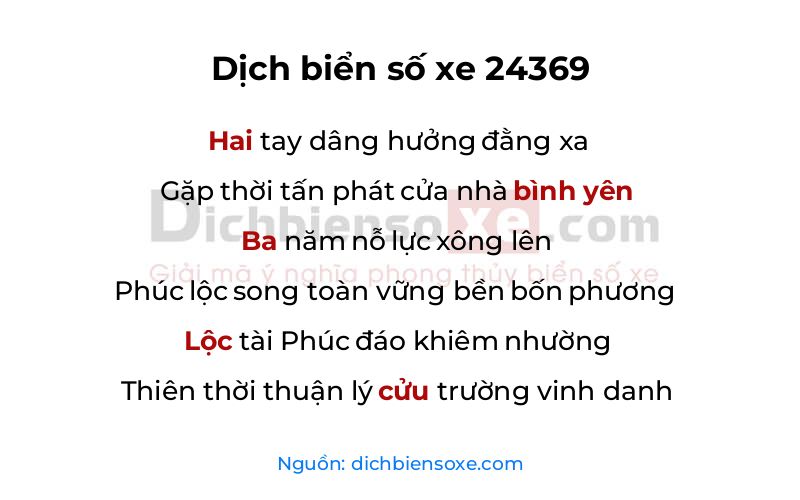 Dịch thơ biển số 24369