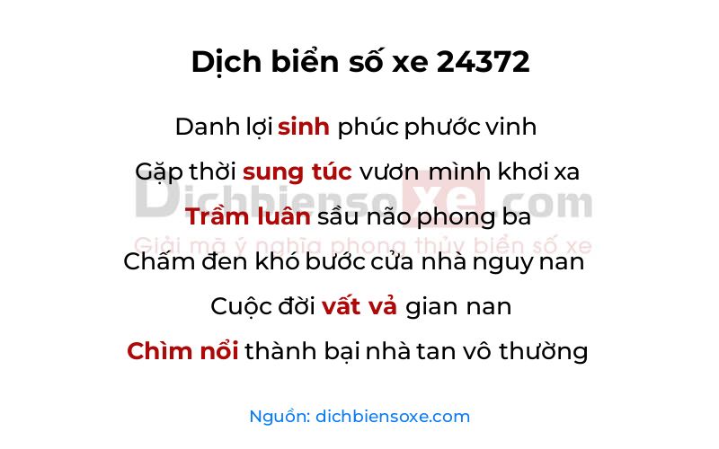 Dịch thơ biển số 24372