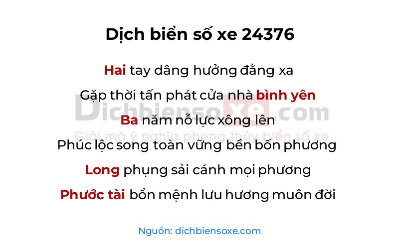 Dịch thơ biển số 24376