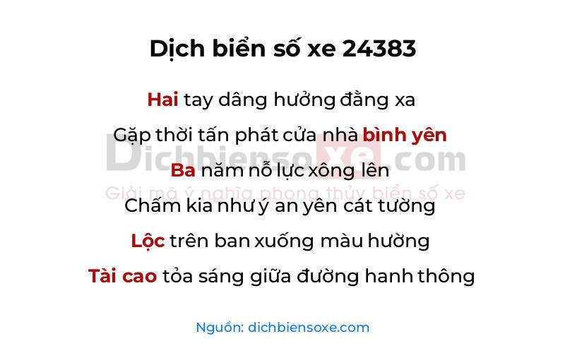 Dịch thơ biển số 24383
