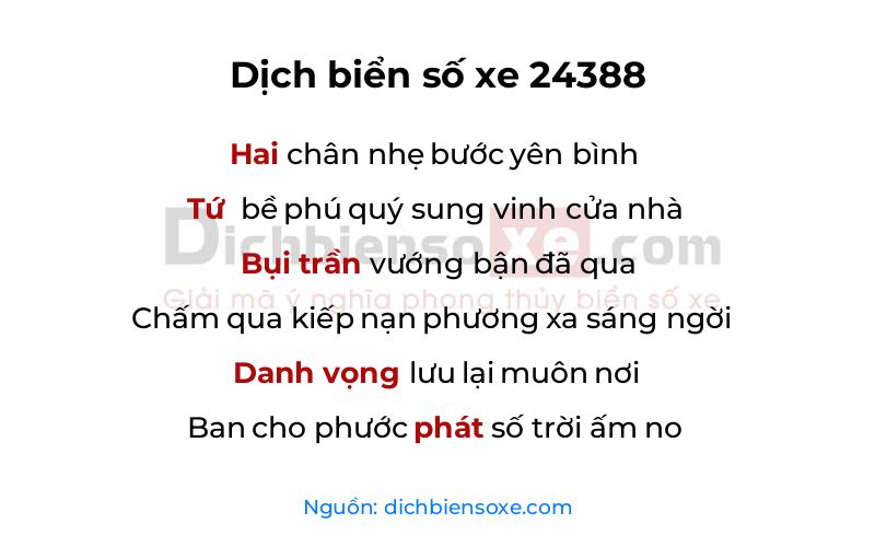 Dịch thơ biển số 24388