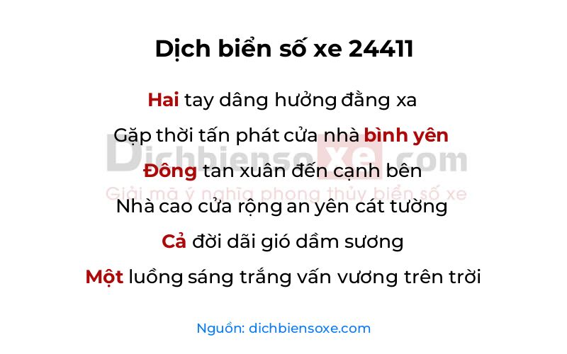 Dịch thơ biển số 24411
