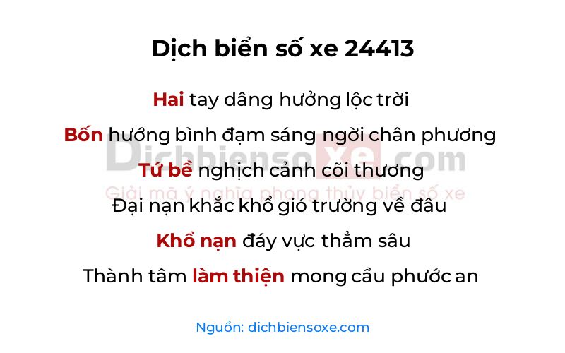 Dịch thơ biển số 24413