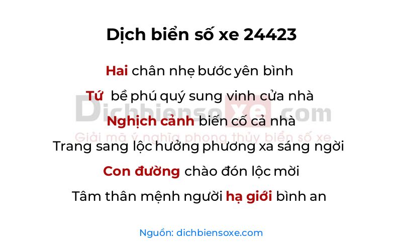 Dịch thơ biển số 24423