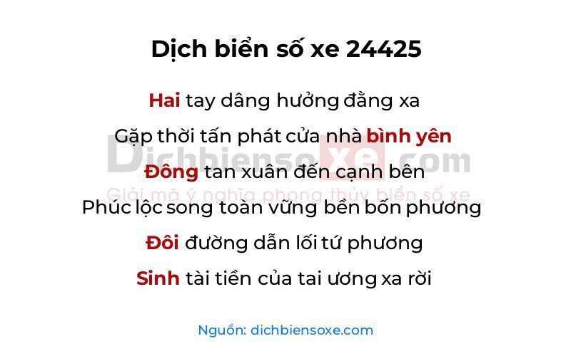 Dịch thơ biển số 24425