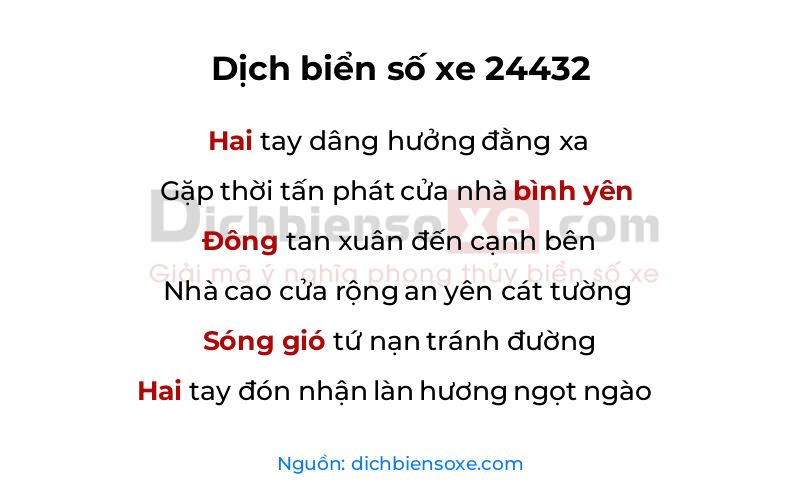 Dịch thơ biển số 24432