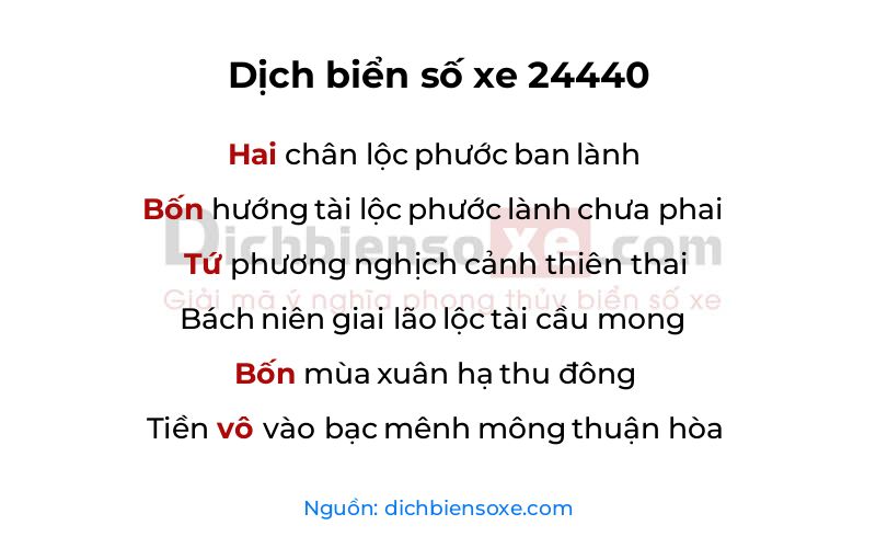 Dịch thơ biển số 24440