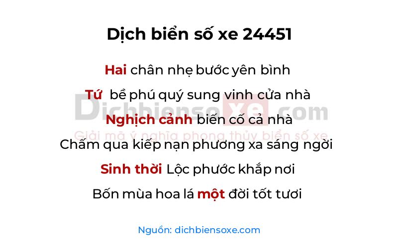 Dịch thơ biển số 24451