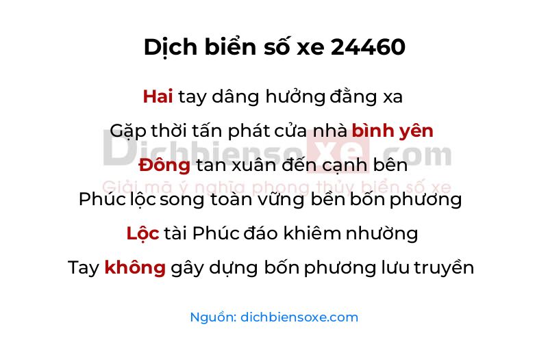 Dịch thơ biển số 24460