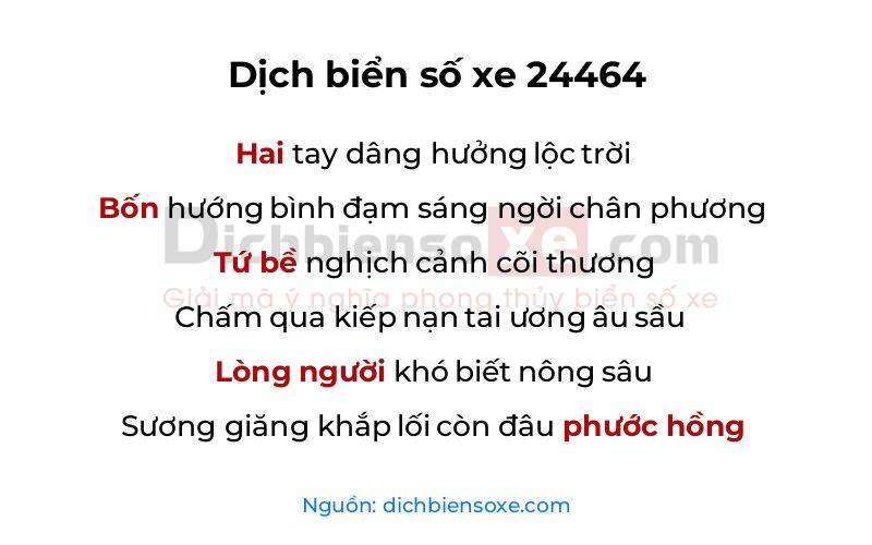Dịch thơ biển số 24464