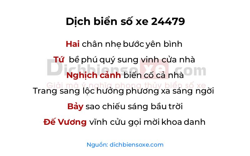 Dịch thơ biển số 24479