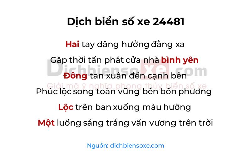 Dịch thơ biển số 24481