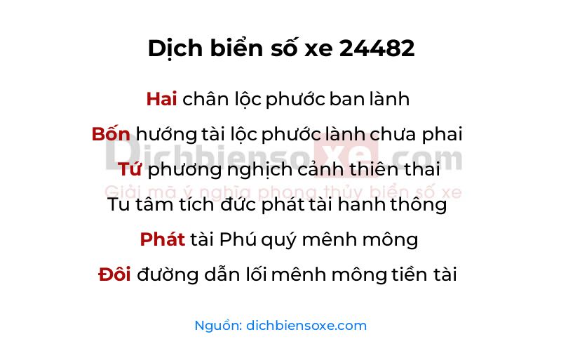 Dịch thơ biển số 24482