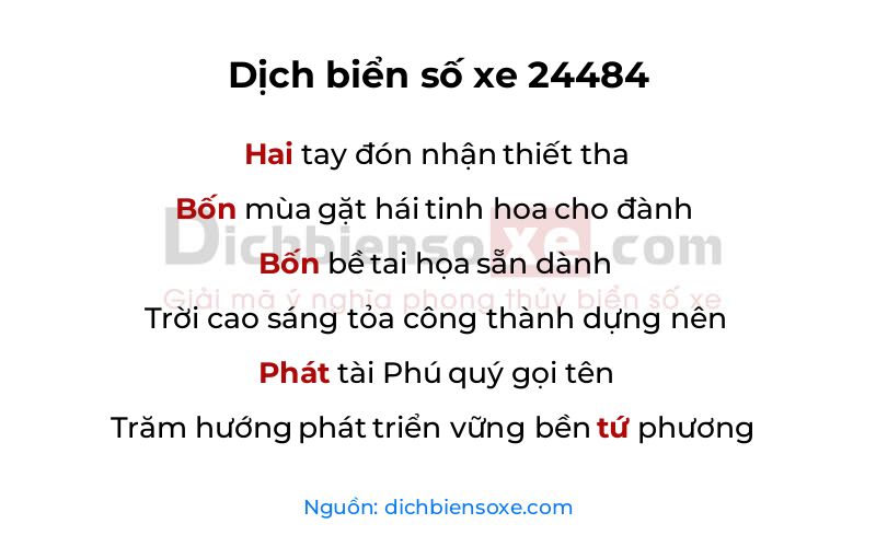 Dịch thơ biển số 24484