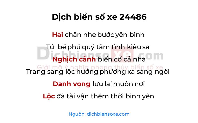 Dịch thơ biển số 24486