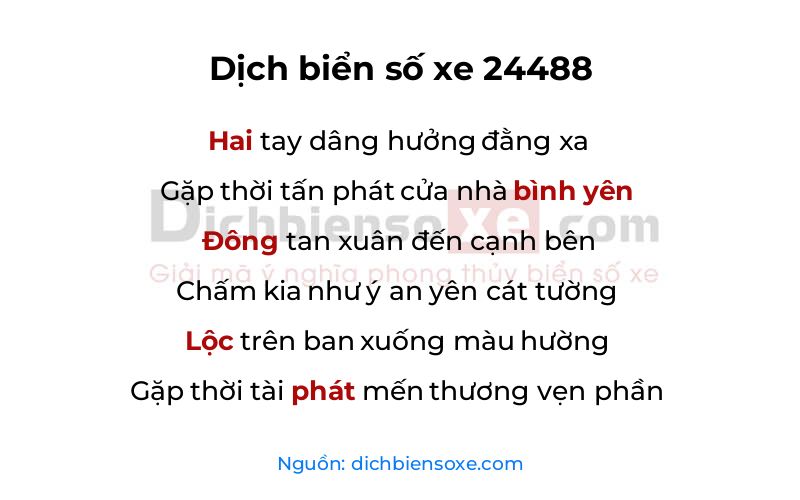 Dịch thơ biển số 24488