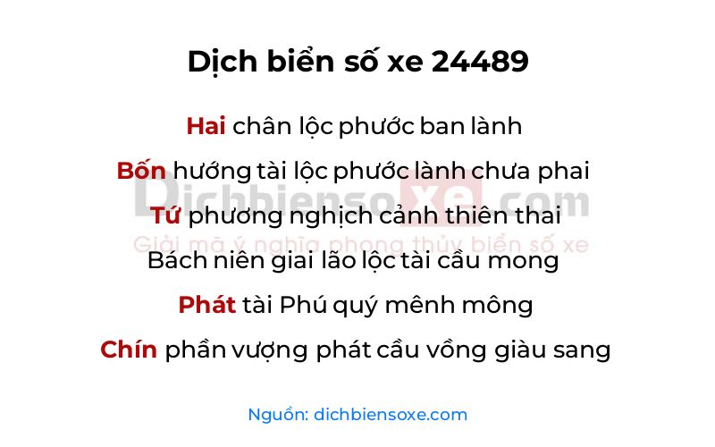 Dịch thơ biển số 24489
