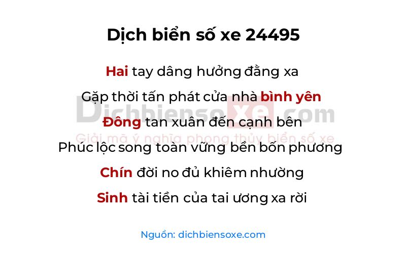 Dịch thơ biển số 24495