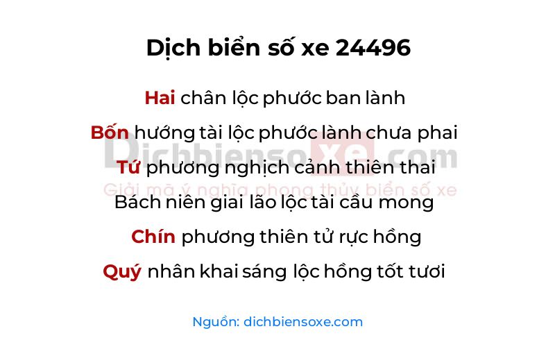Dịch thơ biển số 24496