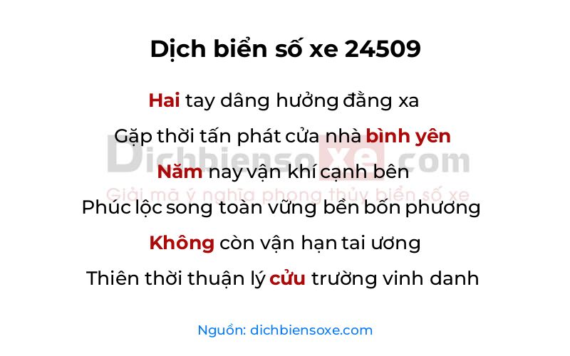 Dịch thơ biển số 24509