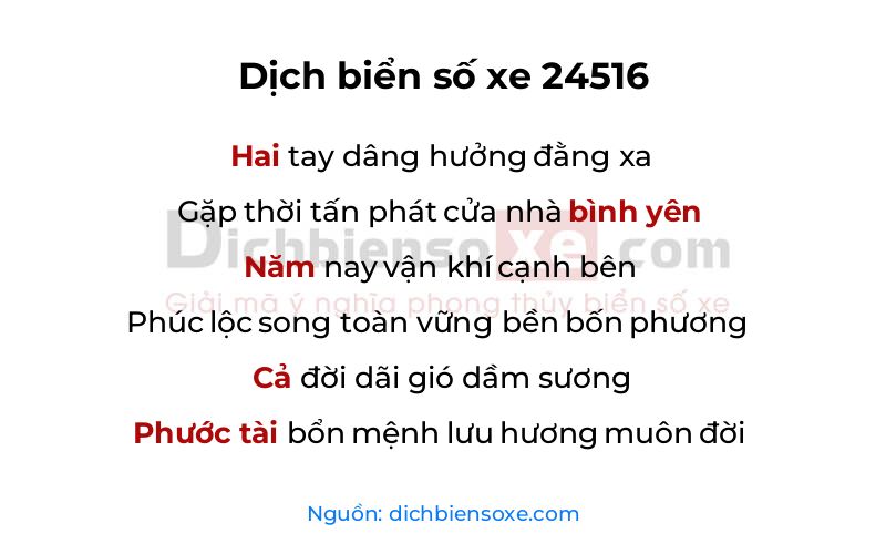 Dịch thơ biển số 24516