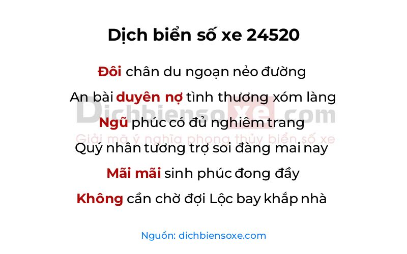 Dịch thơ biển số 24520