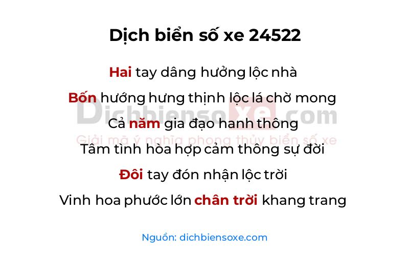 Dịch thơ biển số 24522